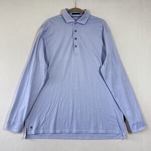 Greyson Polo Shirt Mens XXL 2XL Long Sleeve Pique Performance Brrr Logo Blue